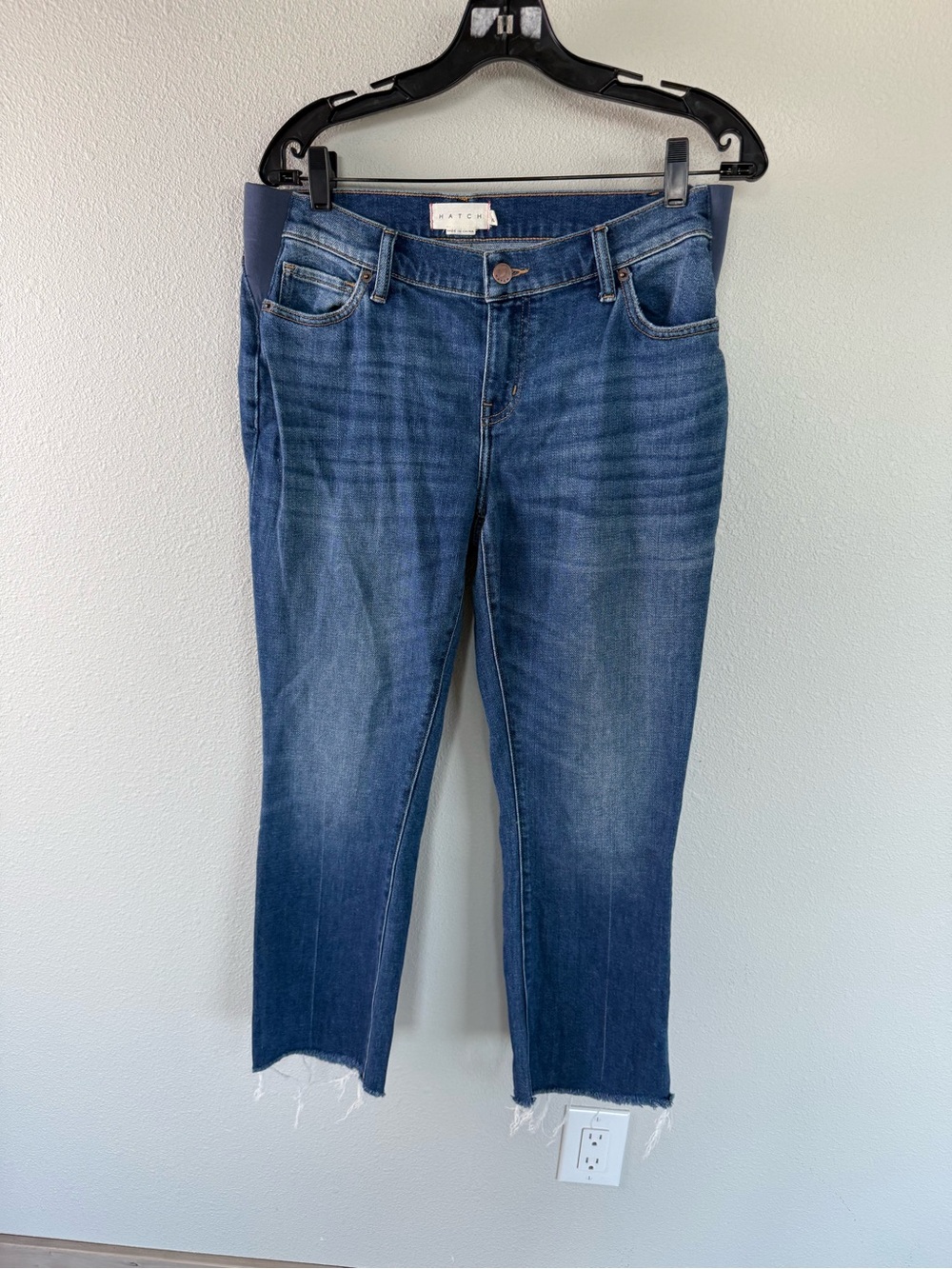 Hatch Under the Bump Crop Maternity Jean  Blue Denim Women’s Size 28 - Picture 4 of 14